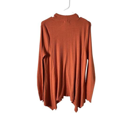 t.la Anthropologie long sleeve orange waffle shirt women's M - Picture 4 of 5